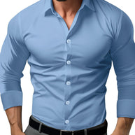 WW | Slim Fit Einfarbiges Baumwollhemd
