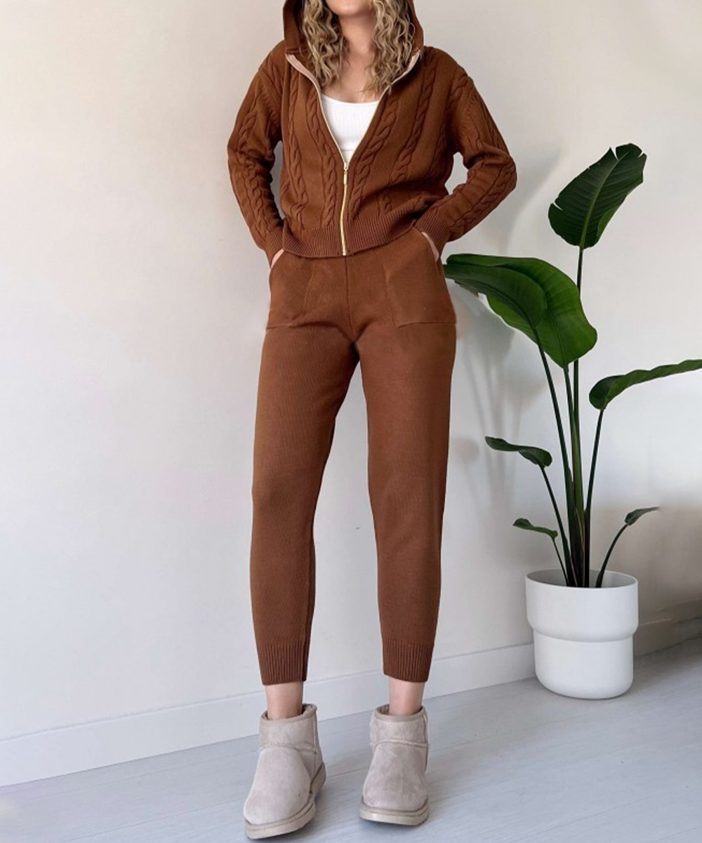 Anja™ - 2-teiliges Set mit Strickjacke und lässigem Jacquard-Pullover