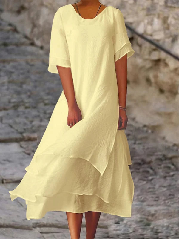 W&W Mode | Schicke Eleganz Blockschlitzkleid