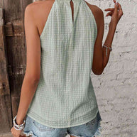 WW | Neckholder-Top mit Punktedetail