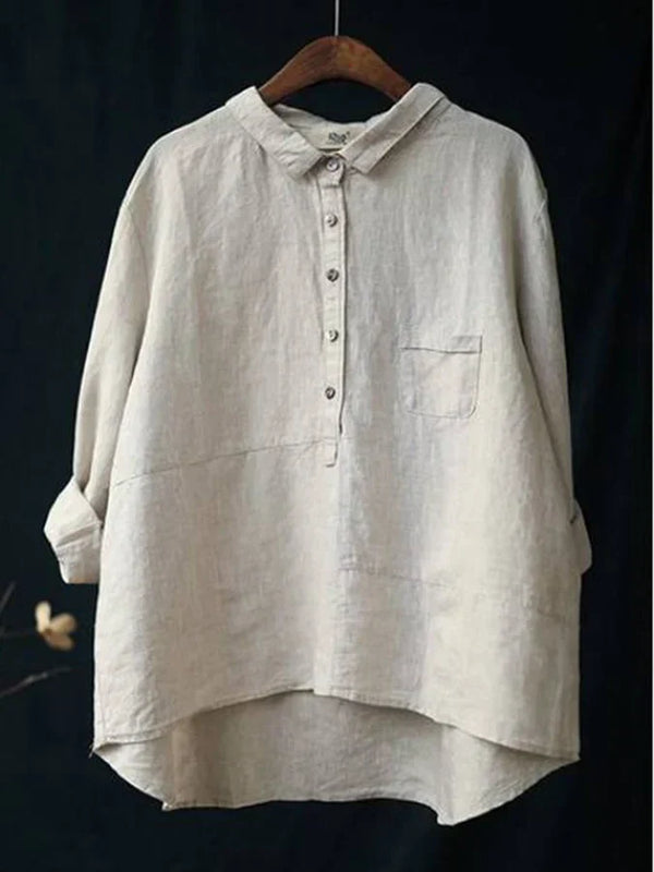 WW | Damen Leinen Langarmshirt