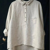 WW | Damen Leinen Langarmshirt