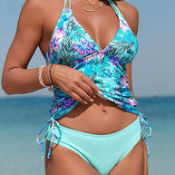 WW | Tankini Zweiteilig Blumenmuster Halterneck Triangel