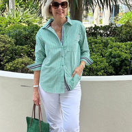 WW | Damen gestreiftes Button-Up Hemd
