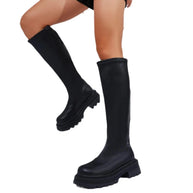 WW | Long ladies lace-up boots casual