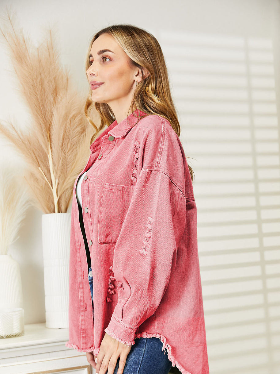 WW | Zerrissene Rohsaum-Denimjacke