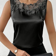 WW | Satin Bluse Mit Blumendetail Für Damen