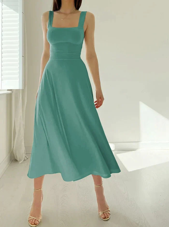 W&W Mode - Elegantes ärmelloses A-Linien-Midikleid – Zeitloser Chic | Fit-and-Flare Midikleid – Perfekt für jeden Anlass