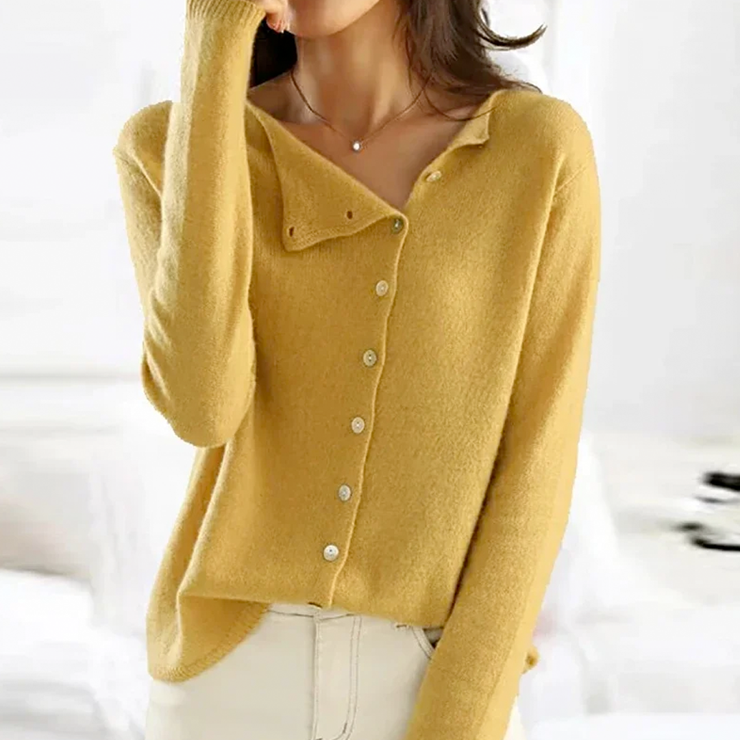 W&W Mode - Damen weicher Knopf-Pulli für eleganten Komfort