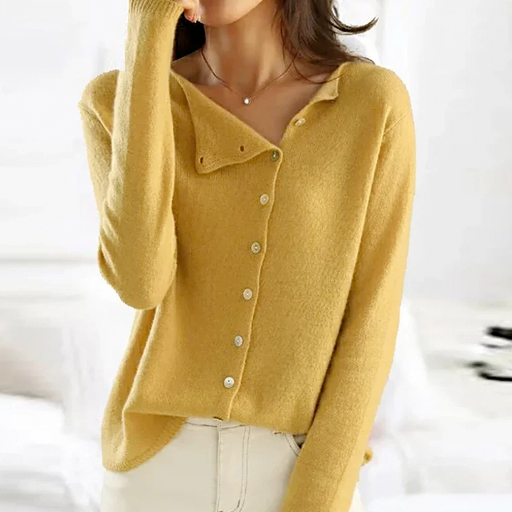 W&W Mode - Damen weicher Knopf-Pulli für eleganten Komfort