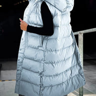 WW | Ärmellose, Lässige Steppjacke Mit Kapuze Und Reißverschluss