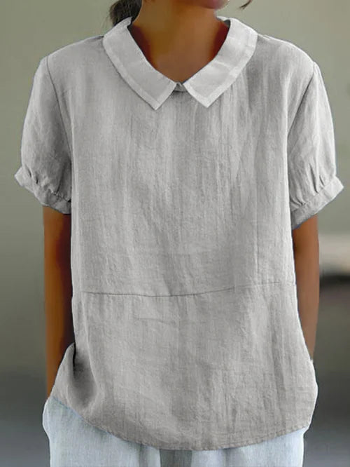 W&W Mode | Weiche Baumwoll-Leinen-Bluse für Damen