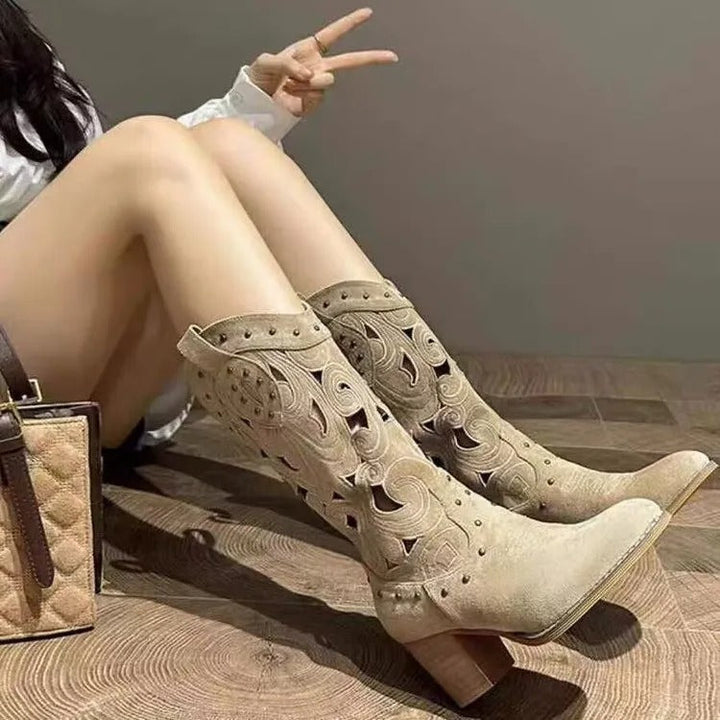 W&W Mode - Bedruckte Cowboystiefel aus Leder