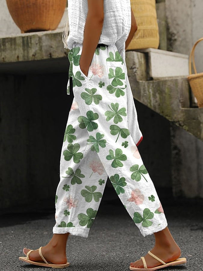 WW | Bequeme Weite Hose Mit Modernem Print Für Frauen