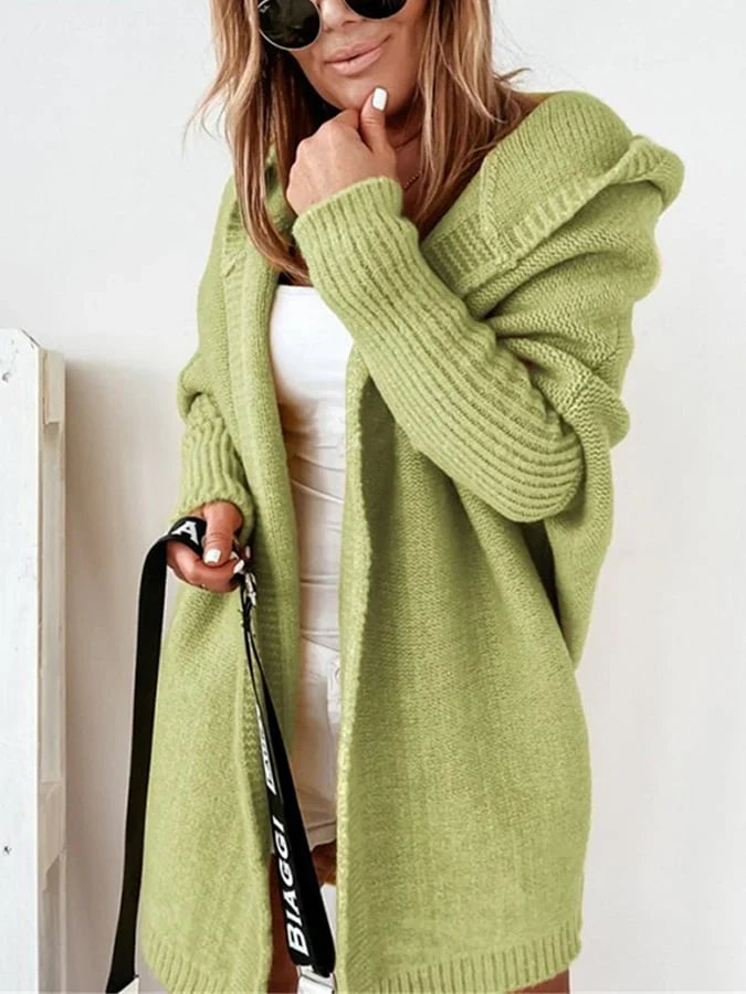 WW | Gemütlicher Strickpulli Mit Kapuze Für Frauen