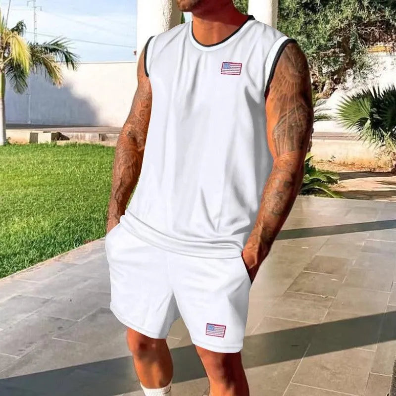 WW | Set von lässigen Sportshorts und Kurzarmshirts für Herren