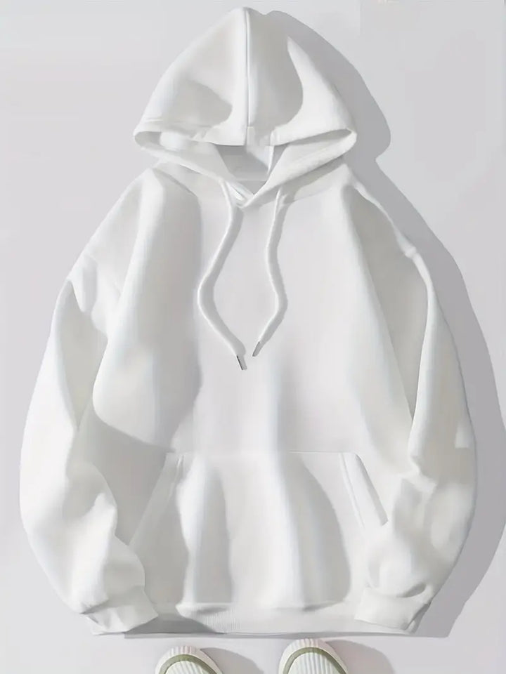 W&W Mode | Bequemer Einfarbiger Damen Hoodie mit Kapuze