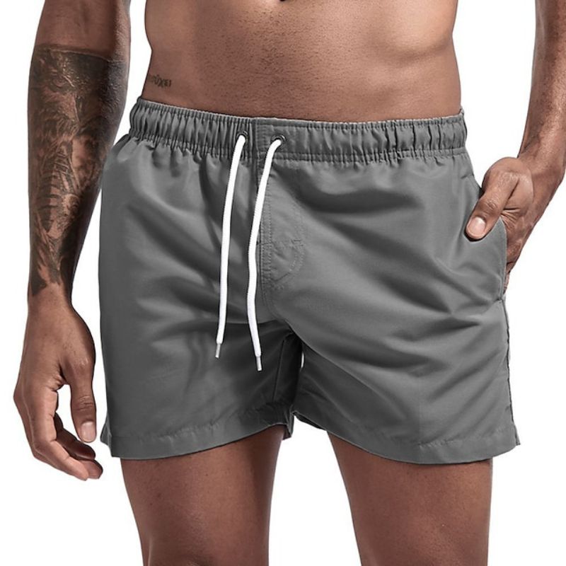 W&W Mode | Einfarbige Herrenstrandshorts Schnelltrocknend