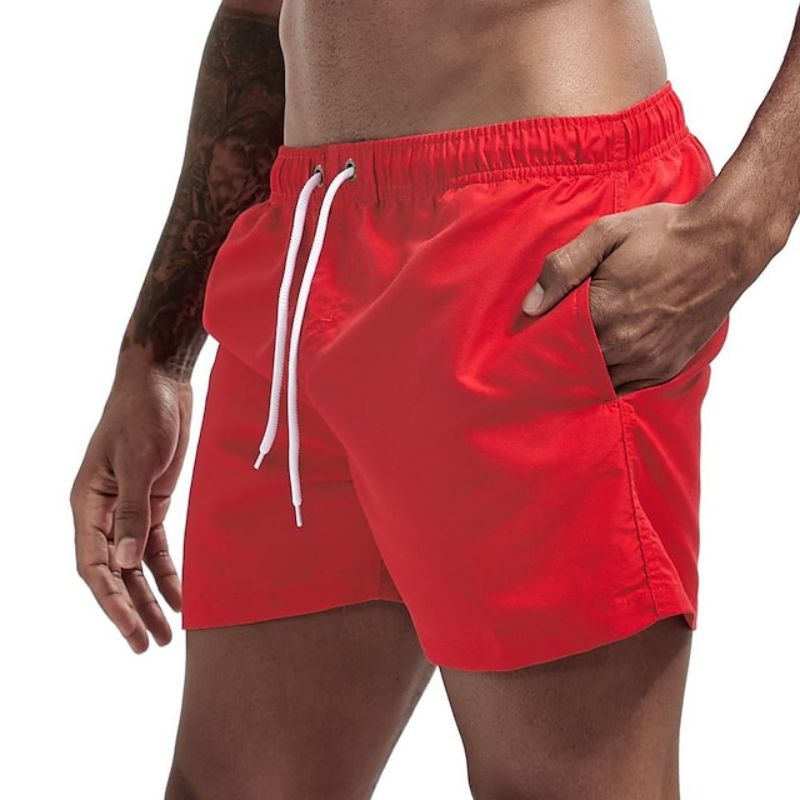 W&W Mode | Einfarbige Herrenstrandshorts Schnelltrocknend