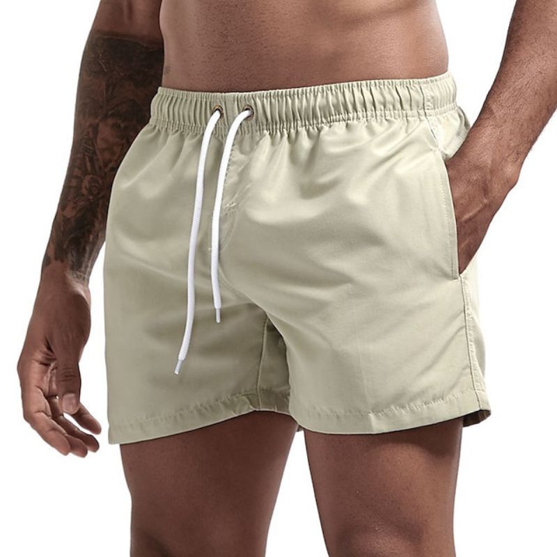 W&W Mode | Einfarbige Herrenstrandshorts Schnelltrocknend