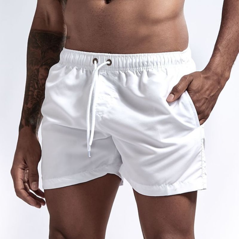 W&W Mode | Einfarbige Herrenstrandshorts Schnelltrocknend