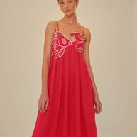 WW | Besticktes Maxi Slip Kleid