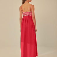 WW | Besticktes Maxi Slip Kleid