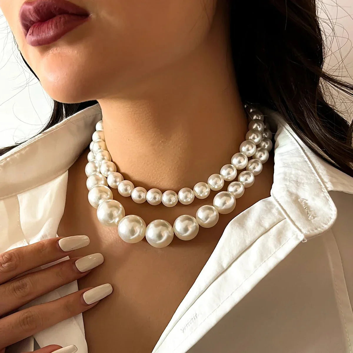 WW | Verziertes Double Layer Halsketten Satz Für Damen
