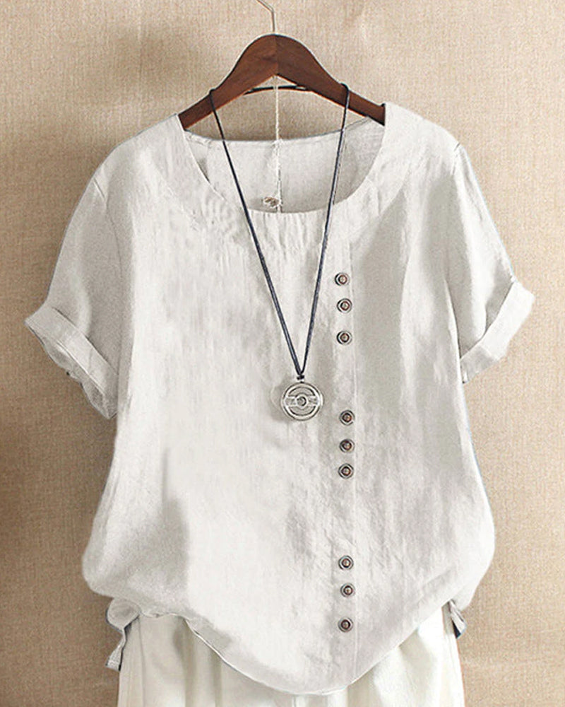 WW | Elegantes Damen Leinen T-shirt Für Sommerliche Outfits
