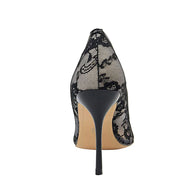 WW | Elegante Spitz Zulaufende Blumenspitze Mesh Stiletto Absatzpumps