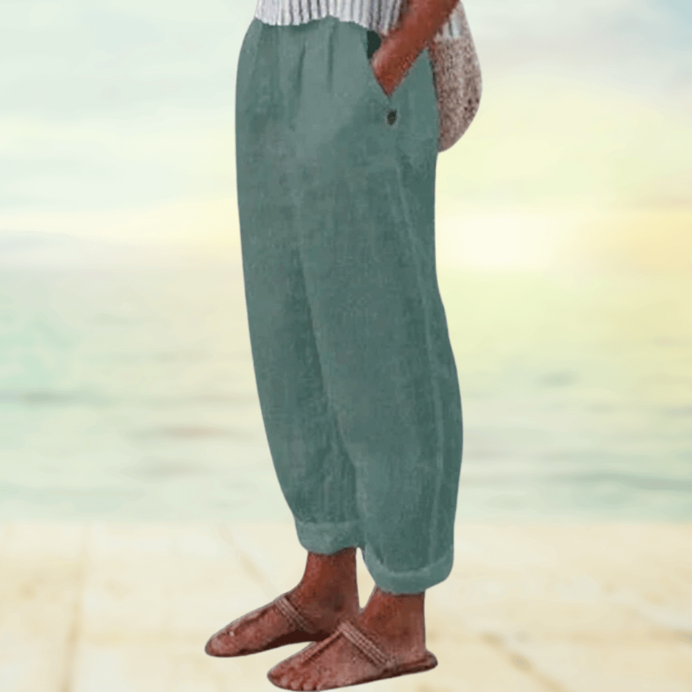 WW | Damen Weiße Weite Hose Elegant