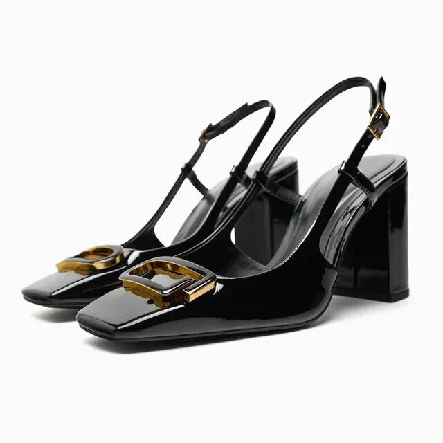 WW | Elegante Damen Sling Back Schuhe Moderne Büro High Heels