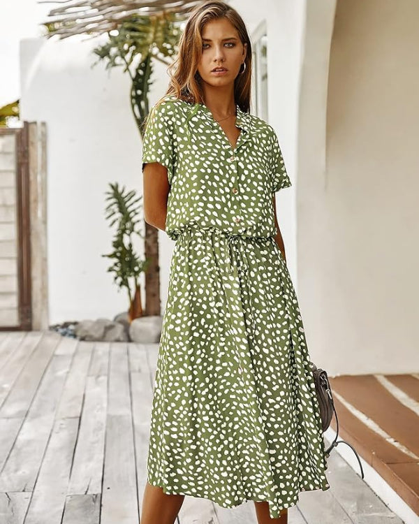 W&W Mode | Elegantes Vintage Midi Kleid Für Damen Für Den Sommer
