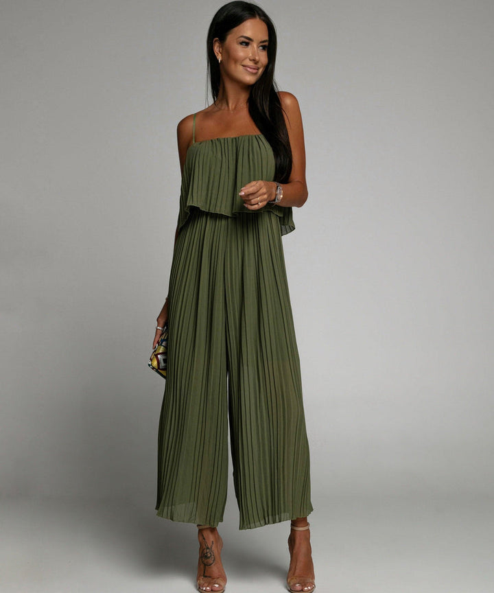 W&W Mode | Eleganter Plissierter Jumpsuit Aus Einem Stück