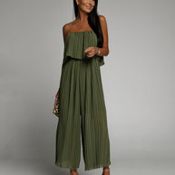 WW | Eleganter Plissierter Jumpsuit Aus Einem Stück