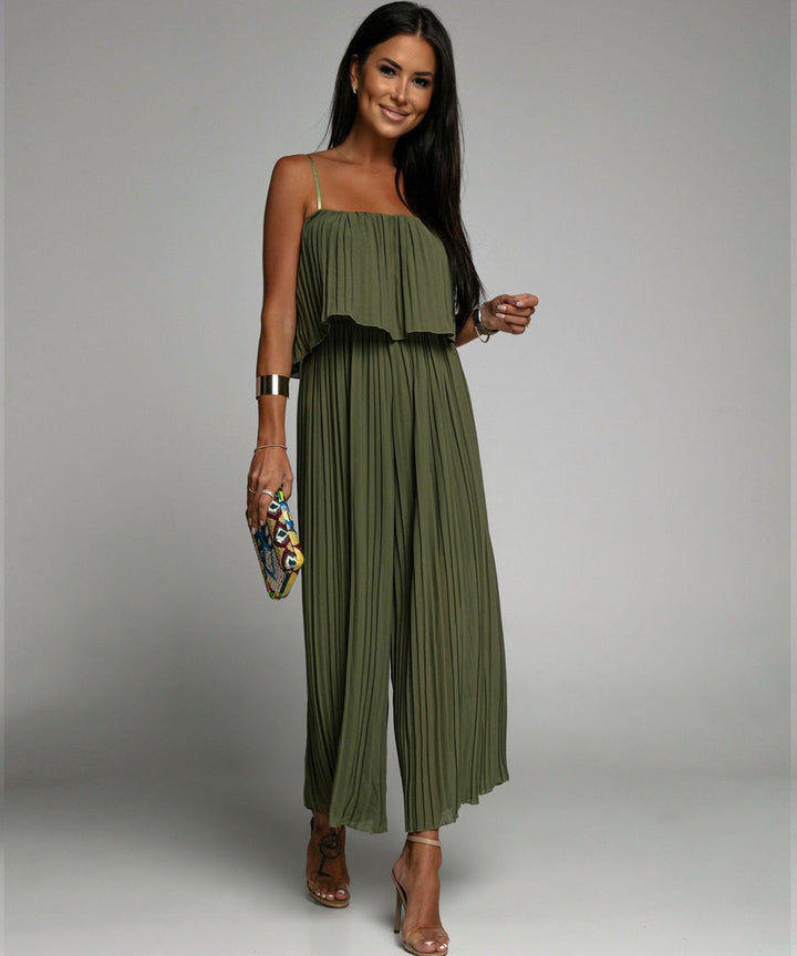 W&W Mode | Eleganter Plissierter Jumpsuit Aus Einem Stück