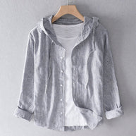 WW | Leinenbluse Mit Kapuze