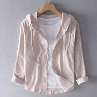 WW | Leinenbluse Mit Kapuze