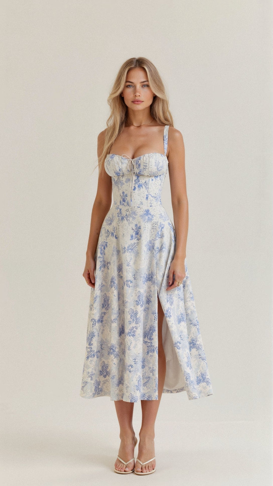 WW | Sommerliches Midi Kleid Mit Trägern & Schlitz Luftig, Elegant & Perfekt Für Warme Tage