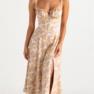 WW | Sommerliches Midi Kleid Mit Trägern & Schlitz Luftig, Elegant & Perfekt Für Warme Tage