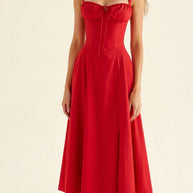 WW | Sommerliches Midi Kleid Mit Trägern & Schlitz Luftig, Elegant & Perfekt Für Warme Tage