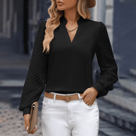 WW | Elegante Chiffon Damen Top Mit V-Ausschnitt Formal Und Freizeit
