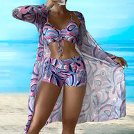W&W - 3-teiliges Bikini-Set mit floralem Muster