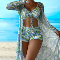 W&W - 3-teiliges Bikini-Set mit floralem Muster