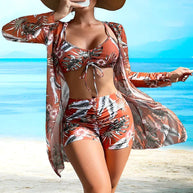 W&W - 3-teiliges Bikini-Set mit floralem Muster