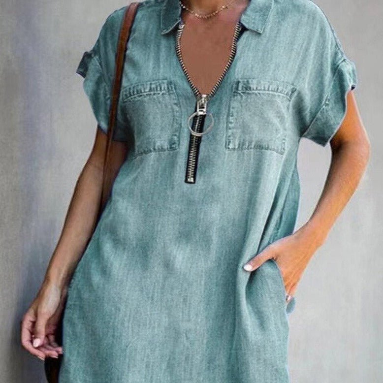 WW | Denim Kleid mit Reißverschluss