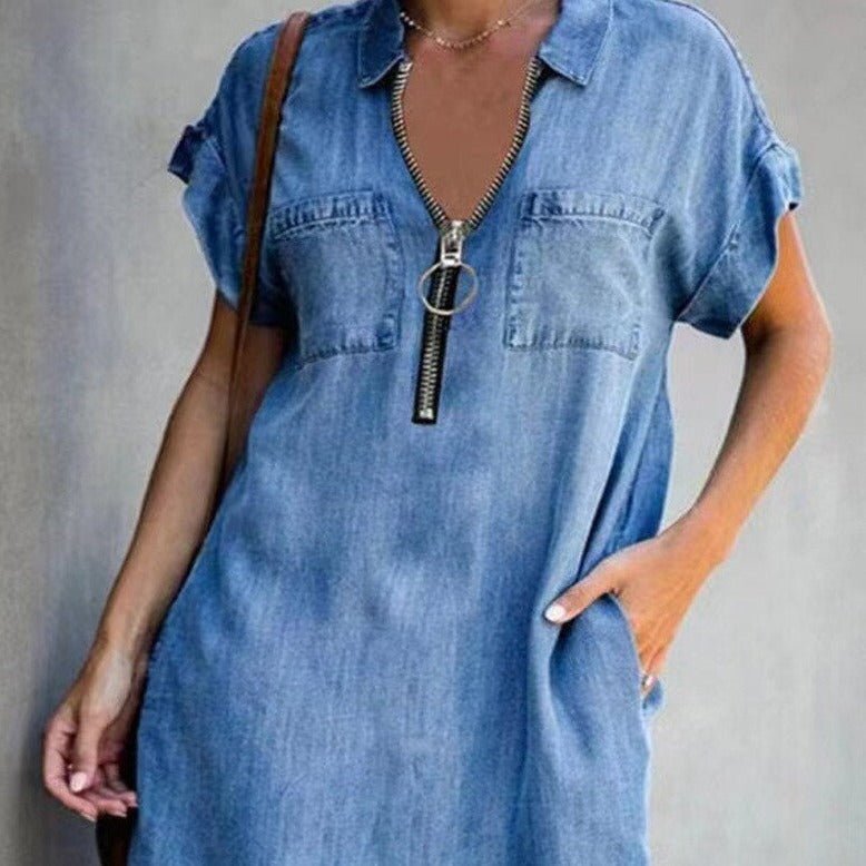 WW | Denim Kleid mit Reißverschluss