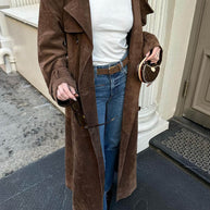 WW | Veganer Wildleder Trenchcoat