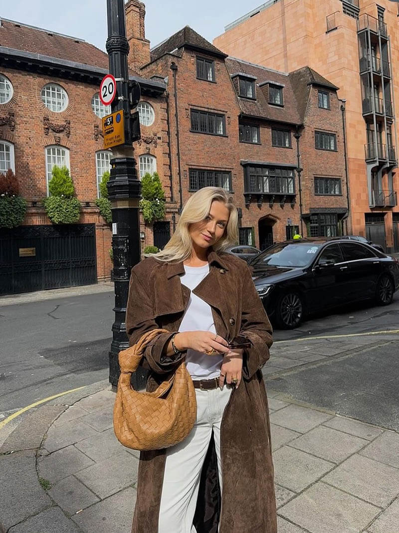 WW | Veganer Wildleder Trenchcoat
