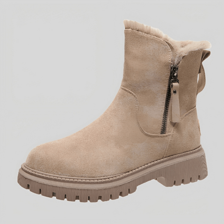 W&W Mode | Warme knielange Stiefel - Plüsch-Winterschuhe